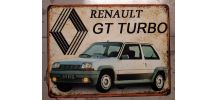 Plaque métal vintage Renault Supercinq GT turbo 1