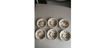 6 assiettes à dessert GIEN 