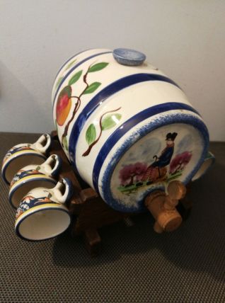 Tonneau de décoration et ses 6 Tasses 