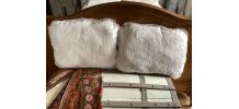 2 coussins décoration coton blanc