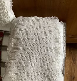 2 coussins décoration coton blanc