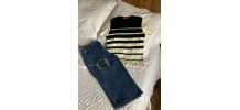 Ensemble vintage pantacourt et pull rayé 