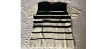 Ensemble vintage pantacourt et pull rayé 