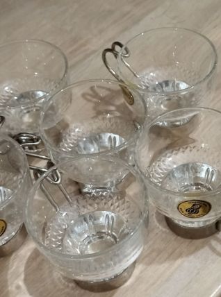 Tasses italiennes verres gravés à la main