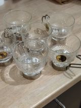 Tasses italiennes verres gravés à la main