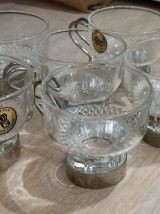 Tasses italiennes verres gravés à la main