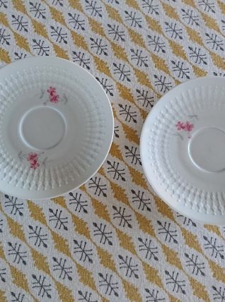 Lot de 2 soucoupes/sous-tasses en porcelaine de Bavière (ave