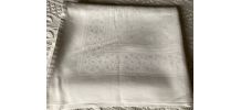 Nappe blanche lin jacquard 