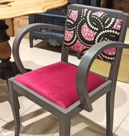 Paire de fauteuils bridge tissu wax