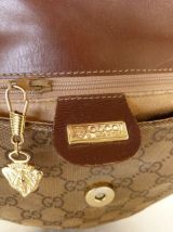 GUCCI sac vintage 70s cuir toile