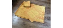 Nappe et 12 serviettes jaunes et orangé