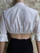 vintage 70 crop top coton écru t 36/38