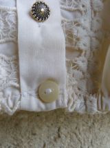 vintage 70 crop top coton écru t 36/38