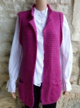 vintage 70s gilet long sans manches mohaire