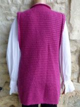 vintage 70s gilet long sans manches mohaire
