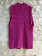 vintage 70s gilet long sans manches mohaire