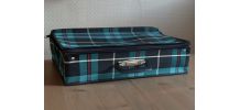 Valise vintage écossais vert 