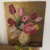 Peinture bouquet de fleurs dans un vase.
