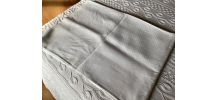 Nappe vintage coton lin blanc
