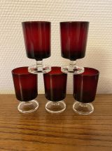 Set de 5 verres à liqueur Suède Rubis