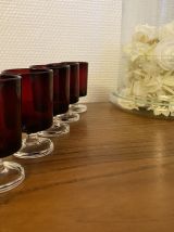 Set de 5 verres à liqueur Suède Rubis