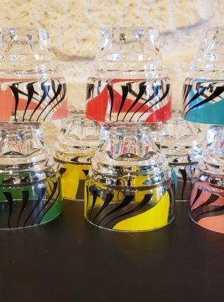 Lot de 10 verres vintage pied étoile