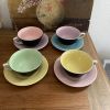 4 tasses à café et sous-tasses vintage.