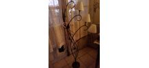 LAMPADAIRE FER FORGE 5 LAMPES