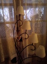 LAMPADAIRE FER FORGE 5 LAMPES