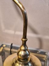 lampe  laiton style art deco avec tres belle tulipe opaline 