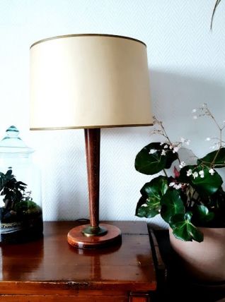 Lampe paquebot en bois art déco style Mazda