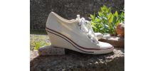 BASKETS ASH BLANC COMPENSEES QUASI NEUF T 37 VINTAGE