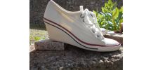 BASKETS ASH BLANC COMPENSEES QUASI NEUF T 37 VINTAGE