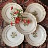 5 assiettes plates fleuries Orchies Moulin des Loups .