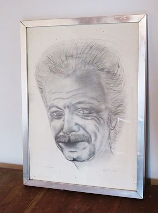 PORTRAIT GEORGES BRASSENS SIGNE LAVAUBE