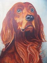 PEINTURE CHIEN DANS CADRE