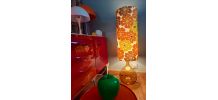 Vintage 70' Lampe de sol Florale Verre Fumé