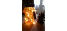 Jolie veilleuse Petit Renard en verre peint à LED  H=14cm