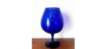 Grand vase optique en verre d'Empoli 1960
