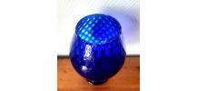 Grand vase optique en verre d'Empoli 1960