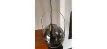 Suspension globe en verre et support métal doré 