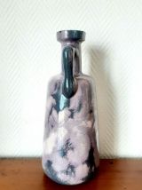 Vase bouteille en céramique craquelée vintage 