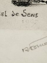 DESSIN AU FUSAIN HOTEL DE SENS 1967