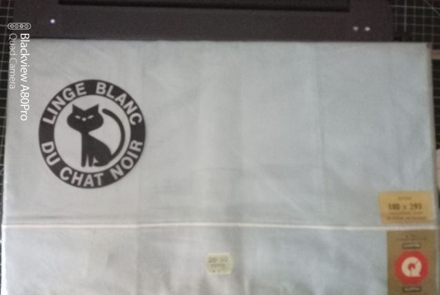 Drap coton  bleu  290 x 180