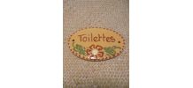 Plaque en terre cuite "toilettes"