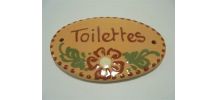 Plaque en terre cuite "toilettes"