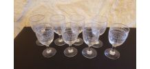 8 anciens verres à vin cristal ciselé