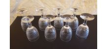 8 anciens verres à vin cristal ciselé