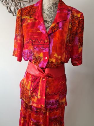 Ensemble Vintage jupe+chemise/Tunique 