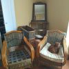 Ensemble rotin 2 fauteuils+table+jardinière+miroir+